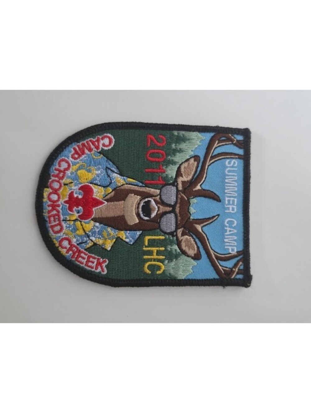2011 Crooked Creek Camp Summer Patch LHC Deer Hawaiian Shirt Scout Emblem